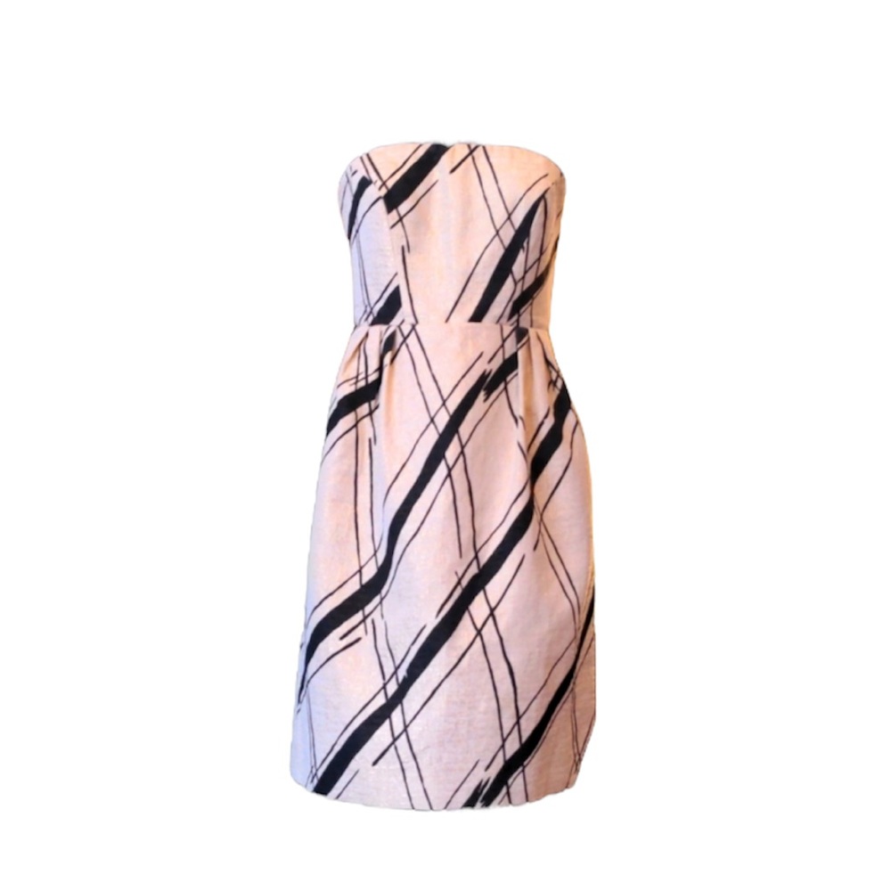 Girls from Savoy for Anthropologie Strapless Metallic Gold and Black Party Dress